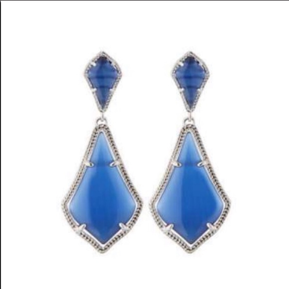 Kendra Scott Jewelry - Kendra Scott Navy Silver Alexa Drop Earrings